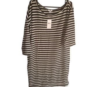 NWT $158 Splendid black and white striped dress Med‎ basic capsule wardrobe